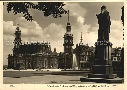 Foto Hahn Nr. 12661 Dresden Cark Maria von Weber Denkmal Schloss Hofkirche Kat. Fotografie