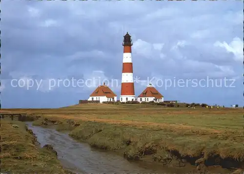 Leuchtturm Lighthouse Westerhever Landschaft Eiderstedt Kat. Gebaeude