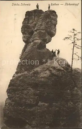 Klettern Bergsteigen Rathen Tuerkenkopf  Kat. Bergsteigen