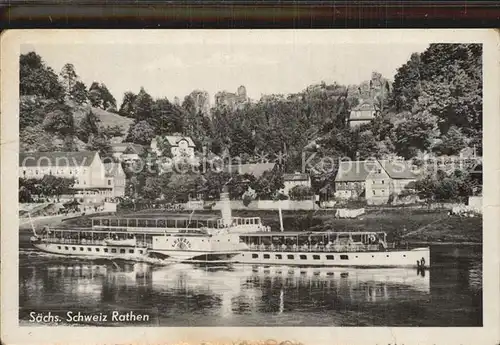 Dampfer Seitenrad Leipzig Rathen Saechsische Schweiz Kat. Schiffe