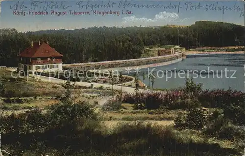 Talsperre Staudamm Koenig Friedrich August Klingenberg Sachsen  Kat. Gebaeude