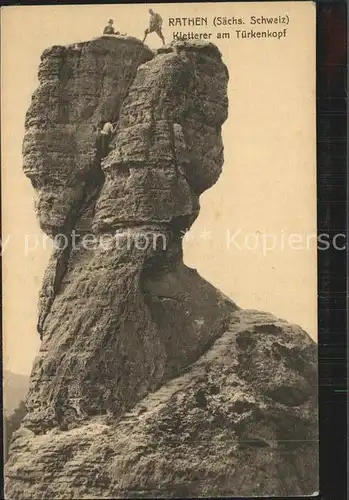 Klettern Bergsteigen Tuerkenkopf Rathen  Kat. Bergsteigen