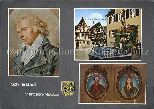 Schiller Friedrich Marbach Neckar Schillers Eltern Geburtshaus  Kat. Dichter