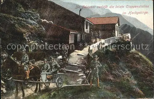 Militaria Feldpost in Hochgebirge Postkutsche WK1