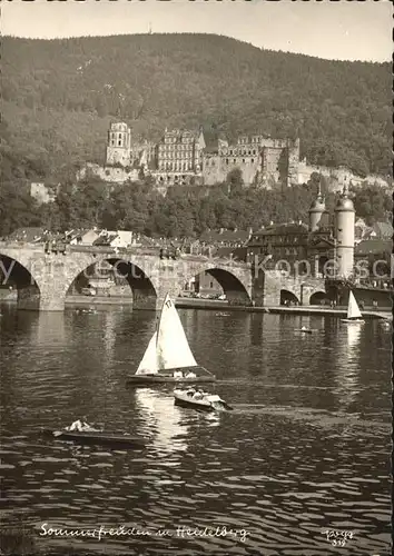 Foto Popp Nr. 319 Heidelberg Segelboot Bruecke  Kat. Fotografie