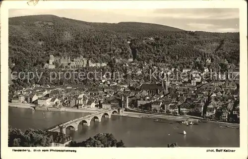 Foto Kellner Rolf Nr. 2207 Heidelberg Blick vom Philosophenweg Kat. Fotografie