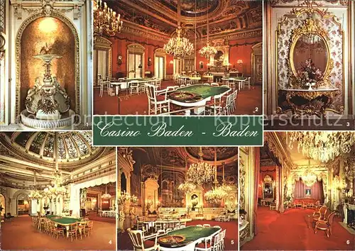 Casino Spielbank Baden Baden Roter Saal Wintergarten Florentiner Saal  Kat. Spiel