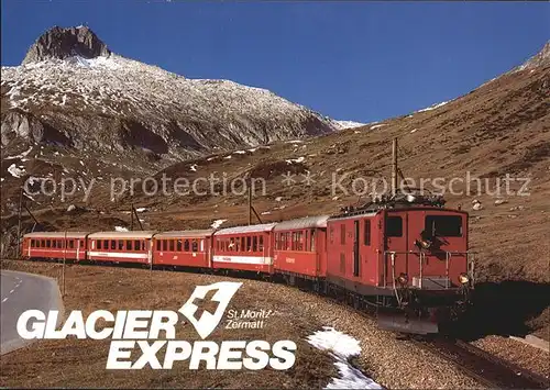 Eisenbahn Glacier Express Furka Oberalp Bahn St. Moritz Zermatt  Kat. Eisenbahn