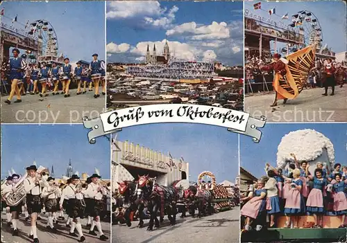 Oktoberfest Muenchen Parade Brauerei Pferdegespann Kat. Feiern und Feste