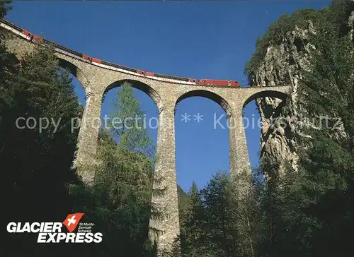 Eisenbahn Glacier Express Landwasser Viadukt Filisur  Kat. Eisenbahn