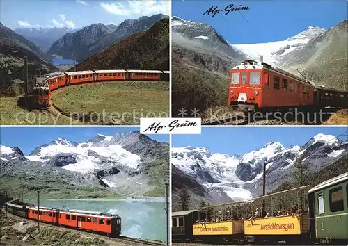 Eisenbahn Alp Gruem Berninapass  Kat. Eisenbahn