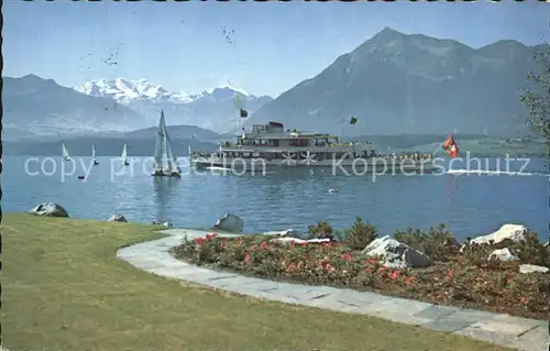 Motorschiffe Thunersee Strandpromenade Hilterfingen Bluemlisalp Niesen  Kat. Schiffe