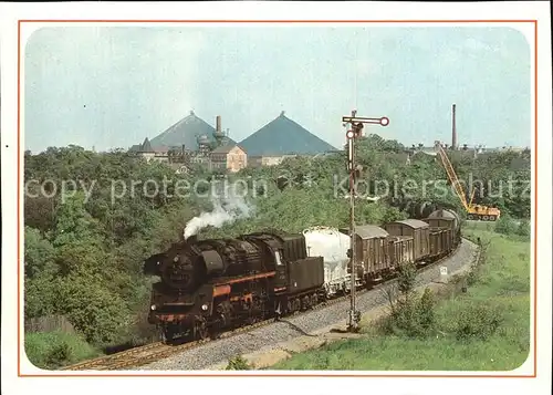 Lokomotive Lok 58 3032 mit Gueterzug Ronneburg Kat. Eisenbahn