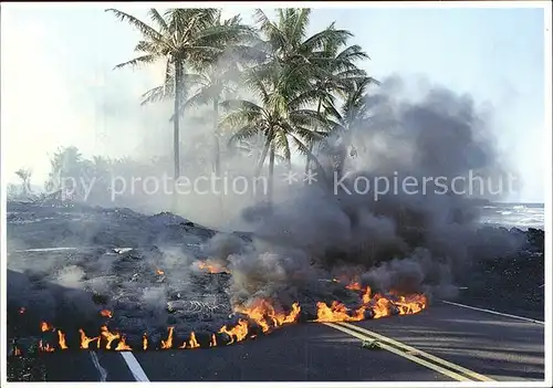 Vulkane Geysire Vulcans Geysers Devasting Lava Flow Kalapana coast Big Island Hawaii  Kat. Natur