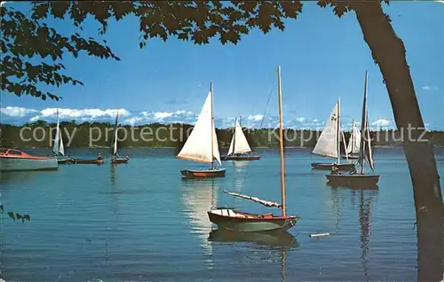 Segelboote Sailboats at Dusk  Kat. Schiffe