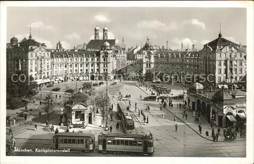 Strassenbahn Muenchen Karlsplatzrondell Kat. Strassenbahn