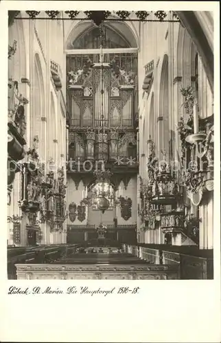 Kirchenorgel Luebeck St. Marien  Kat. Musik