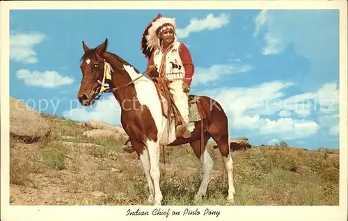 Indianer Native American Indian Chief on Pinto Pony  Kat. Regionales