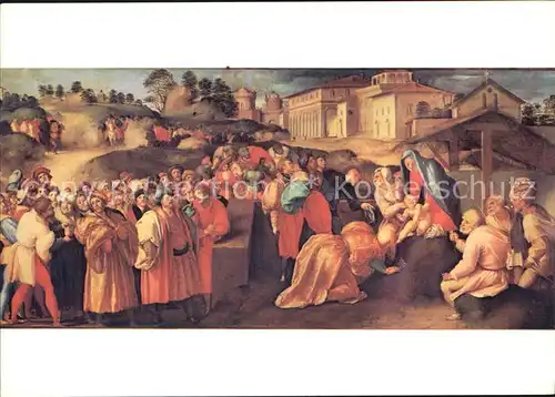 Kuenstlerkarte Alte Kuenstler Pontormo Adorazione dei Magi Firenze Galleria Palatina Kat. Kuenstlerkarte