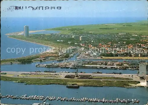 Buesum Nordseebad Fliegeraufnahme Hafen Leuchtturm Strand Kat. Buesum