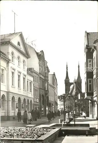 Koethen Anhalt Fussgaengerzone Altstadt Stadtlirche und Holzmarkt Kat. Coethen