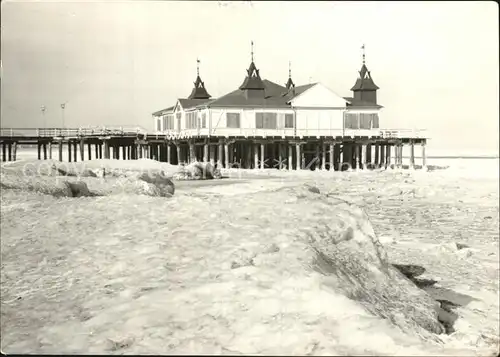 Ahlbeck Ostseebad Winter an der Seebruecke Kat. Heringsdorf Insel Usedom