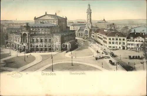 Dresden Theaterplatz Semper Kat. Dresden Elbe