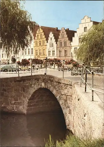 Friedrichstadt Eider Steinbruecke alte hollaendische Giebelhaeuser Marktplatz Kat. Friedrichstadt