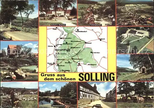 Neuhaus Solling Rumortal Schloss Fohlenplacken Silberborn Forellenhof Sohnrey Anger Trakehner Uslach Lakenhausteich Hardegsen Schafherde Kat. Holzminden