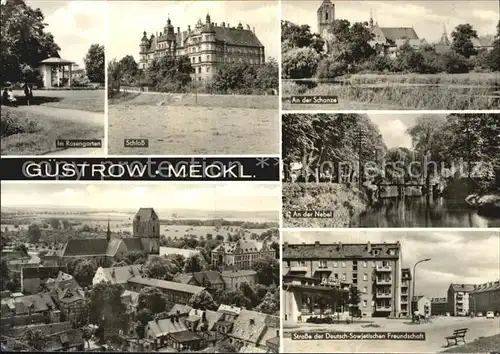 Guestrow Mecklenburg Vorpommern Nebel Rosengarten Schloss Schanze Freundschaft Kat. Guestrow