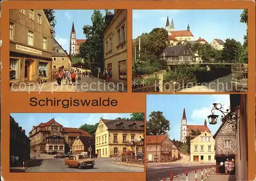 Schirgiswalde Blick vom Obermarkt Teilansicht Ernst Thaelmann Strasse  Kat. Schirgiswalde