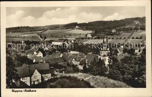 Wippra Ortsansicht Kirche Kat. Wippra Kurort