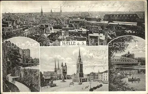 Halle Saale Bruecke Ansicht Kat. Halle