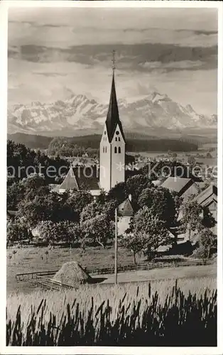 Deuchelried Kirche Panorama Kat. Wangen im Allgaeu