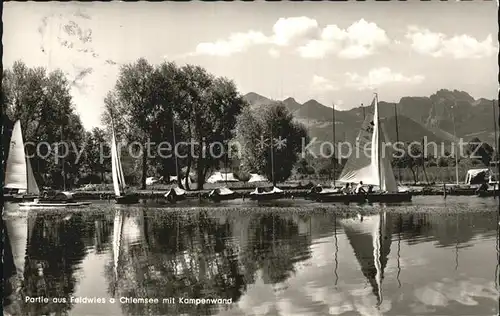 Feldwies Kampenwand Chiemsee Segelboote Kat. uebersee Chiemsee