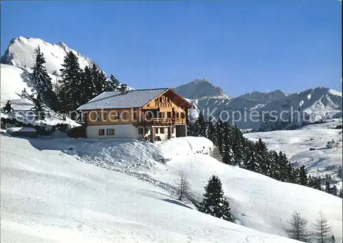 Seiser Alm AVS Schutzhuette Puflatsch Winterpanorama Kat. Seis am Schlern Kastelruth Suedtirol