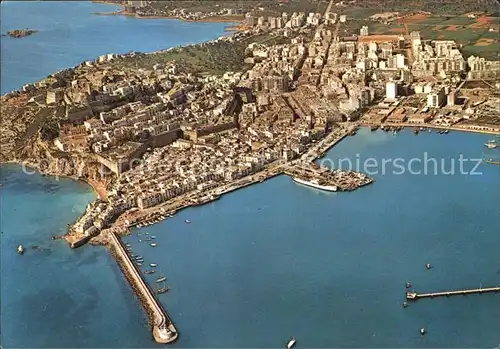 Ibiza Islas Baleares Fliegeraufnahme mit Hafen Kat. Ibiza