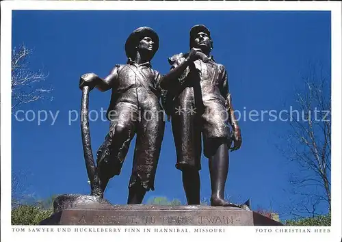 Hannibal Missouri Statue Tom Sawyer und Huckleberry Finn Kat. Hannibal