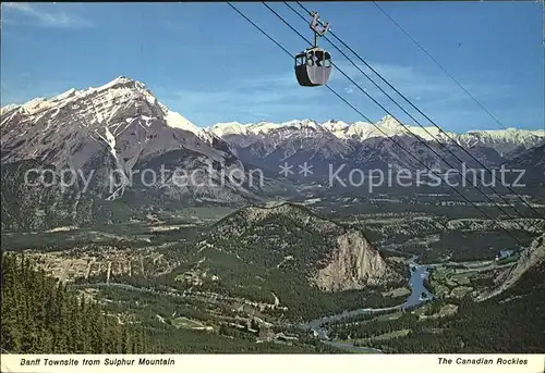 Seilbahn Canadian Rockies Banff Townsite from Sulphur Mountain  Kat. Bahnen