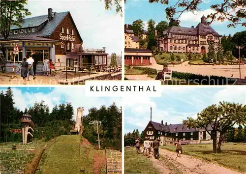 Klingenthal Vogtland HOG Sporthotel Rathaus Grosse Aschbergschanze Jugendherberge Kat. Klingenthal Sachsen