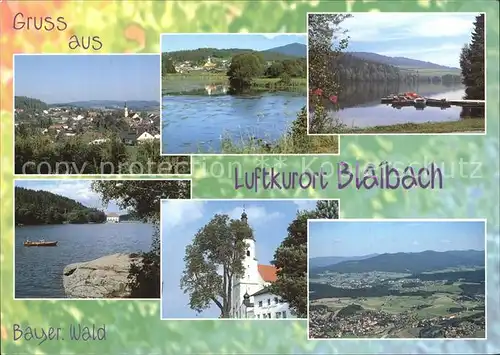 Blaibach Ortsblick Seepanorama Kirche Fliegeraufnahme Kat. Blaibach