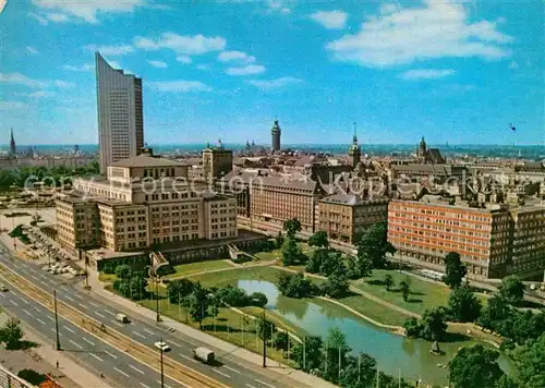 Leipzig Stadtbild mit Oper und Hochhaus der Karl Marx Universitaet Kat. Leipzig