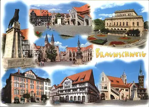 Braunschweig Denkmal Rathaus Schloss Marktplatz Brunnen Rathaus Kirche Kat. Braunschweig