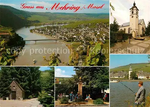 Mehring Mosel Fliegeraufnahme Kapelle Brunnen Kirche Angler Kat. Mehring