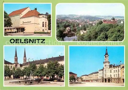 Oelsnitz Vogtland Kulturhaus Panorama Ernst Thaelmann Platz Rathaus Kat. Oelsnitz Vogtland