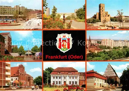 Frankfurt Oder Karl Marx Str Rathaus Botanischer Garten Kleist Gedenkstaette Marienkirche Salvador Allende Hoehe Konzerthalle Kat. Frankfurt Oder