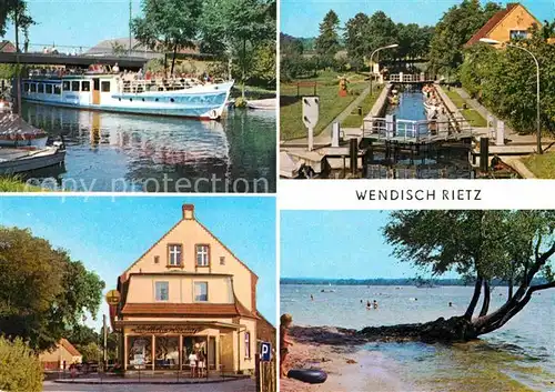 Wendisch Rietz Scharmuetzelsee Ausflugsdampfer Schleuse Strandbad Kat. Wendisch Rietz