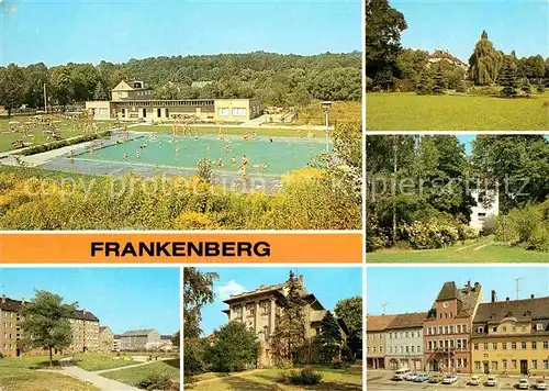 Frankenberg Sachsen Freibad Neubaugebiet Feierabendheim Volkspark Kurheim Luetzelhoehe Platz der Einheit Kat. Frankenberg Sachsen