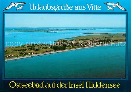 Insel Hiddensee mit Vitte Fliegeraufnahme Kat. Insel Hiddensee