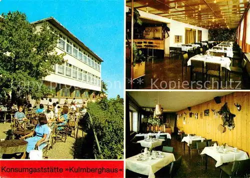 Saalfeld Saale Konsum Gaststaette Kulmbergblick Gnomenbar Jaegerstube Kat. Saalfeld